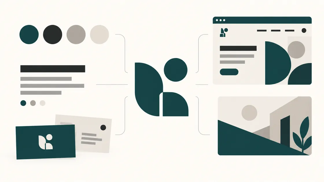 One simple mark used consistently across colours, typography, stationery and a website