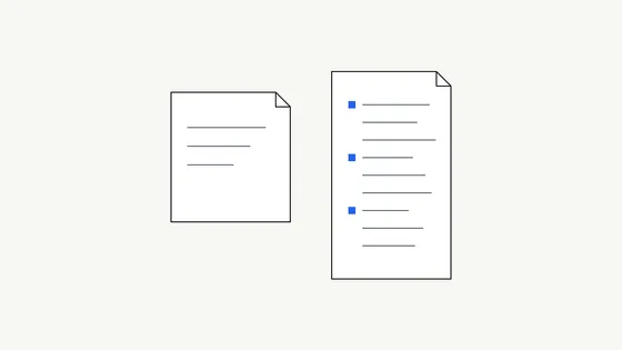 Two website proposals of different lengths side by side, one listing far more deliverables than the other