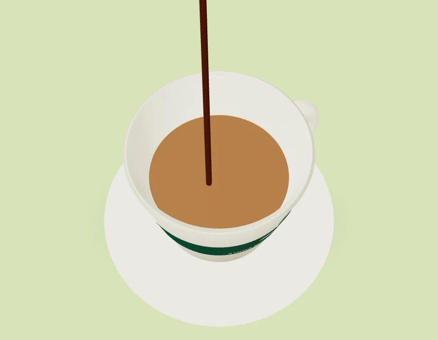 Original coffee illustration: Pour a little warmth.